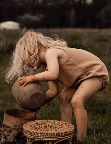 The Simple Folk Seeker Romper, Clay